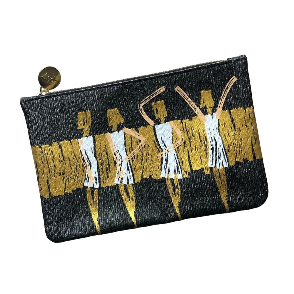 Ipsy September 2016 Gray Gold Metallic Glamazon Dancer Make-Up Cosmetic Bag